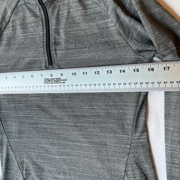 Reebok Women’s Long Sleeve Turtleneck Half Zip Sweatshirt size S, Gray,Thumbhole - Picture 2 of 9